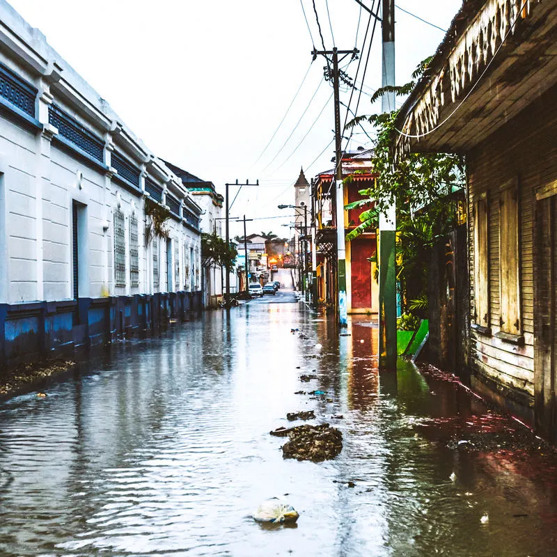 Roads in Santo Domingo have flooded