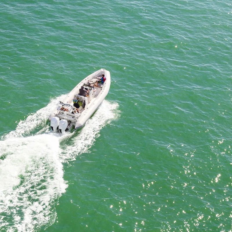 Speedboat at sea