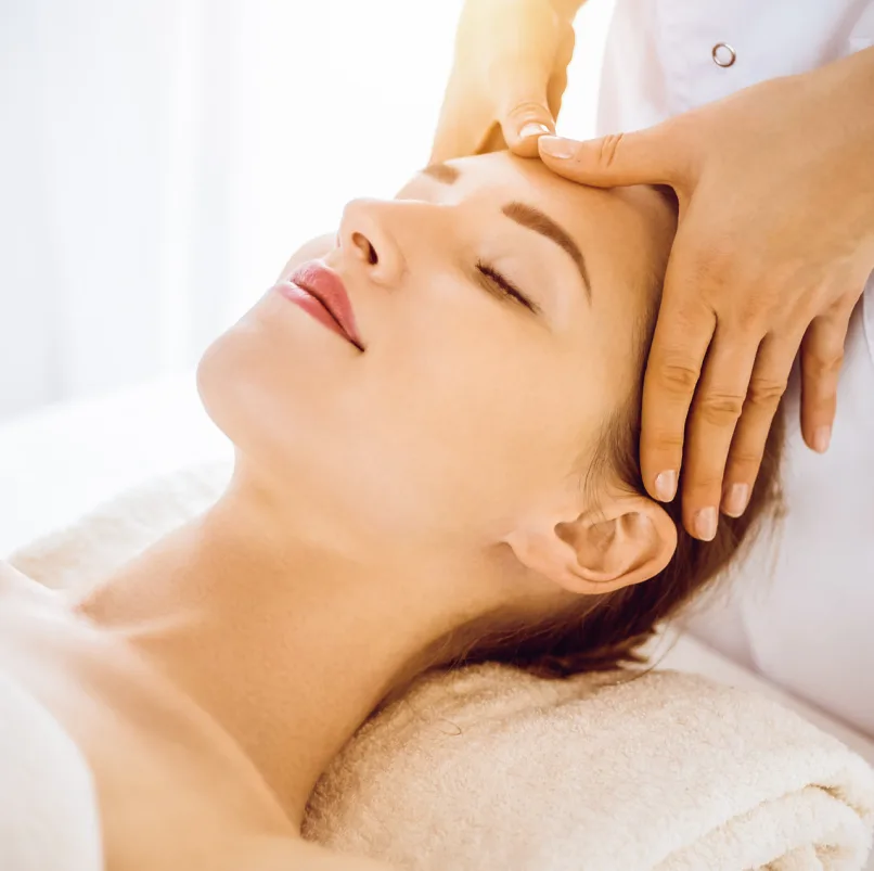 Facial massage in a spa