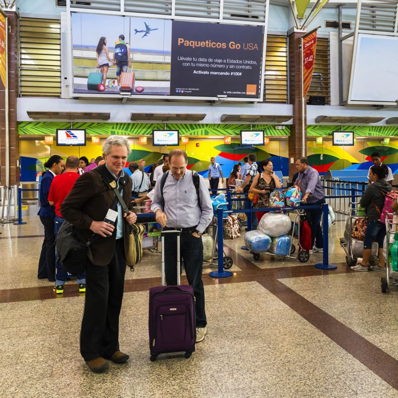 Tourists At Airport in Dominican Republic