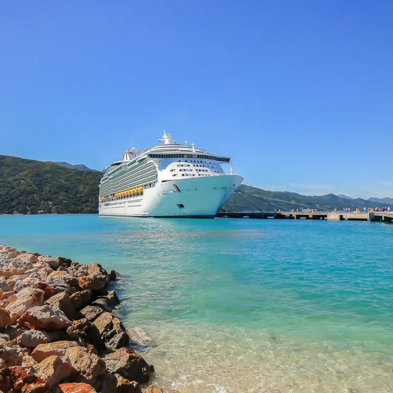 A cruise ship arriving to the Dominican Republic