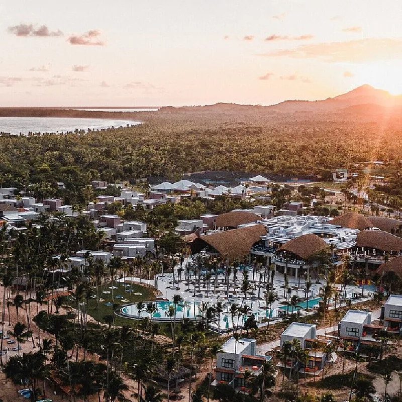 Tropical Resort in Miches With Palm Trees And Mountains