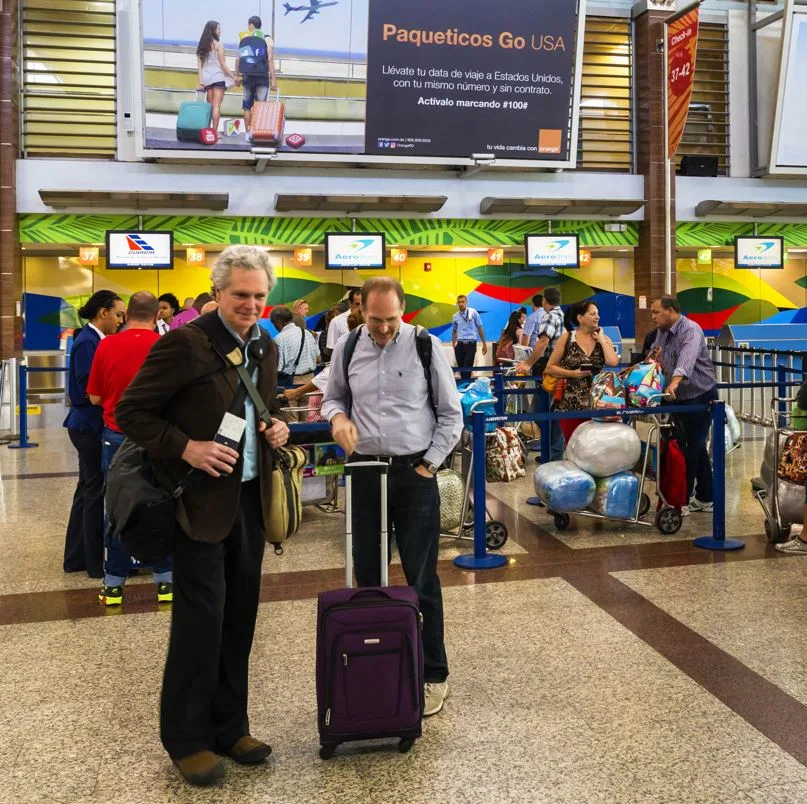Santo Domingo airport, passenger checking into their flights