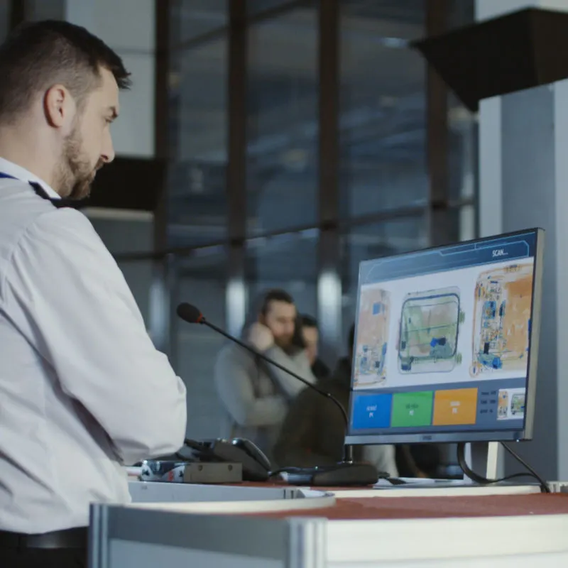 Security guard working at airport 