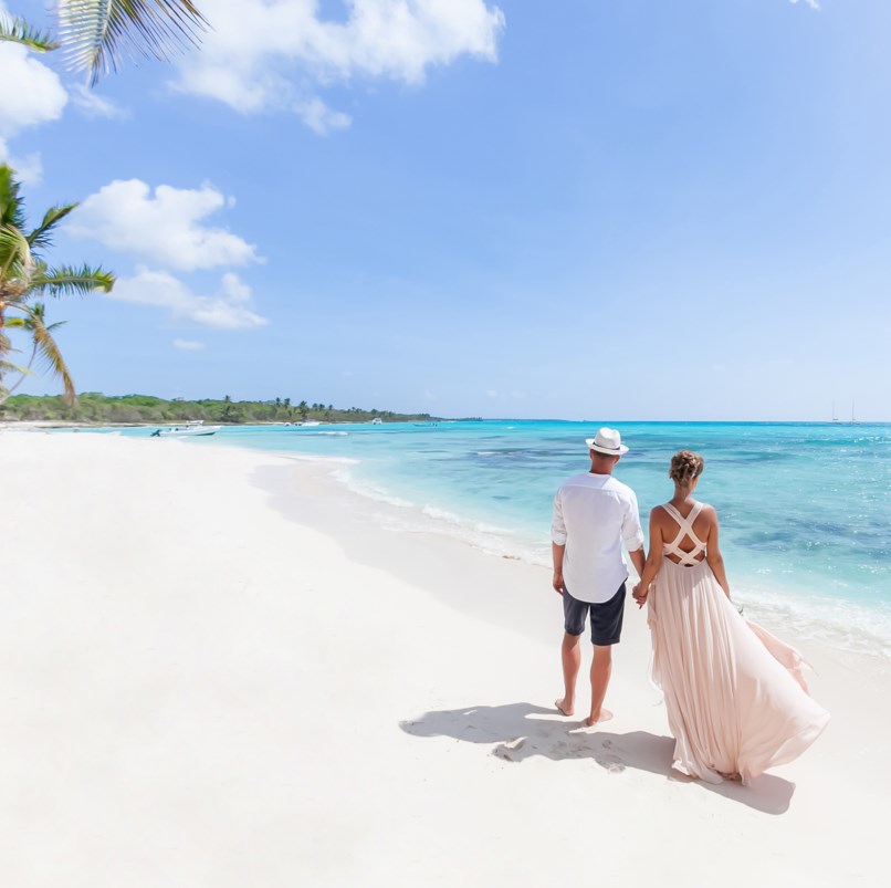 Couple on Dominican Republic beach