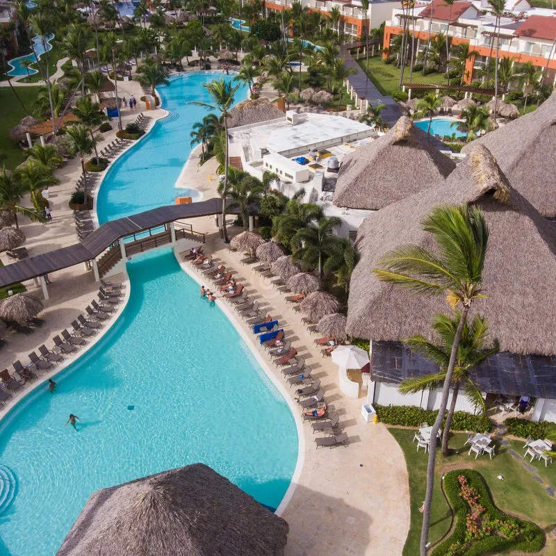 Aerial view of Breathless Punta Cana with luxury pool