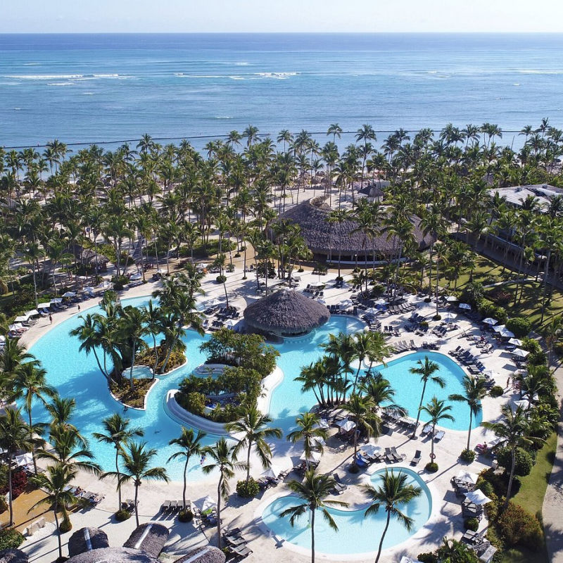 Aerial view of Catalonia Punta Cana with pool