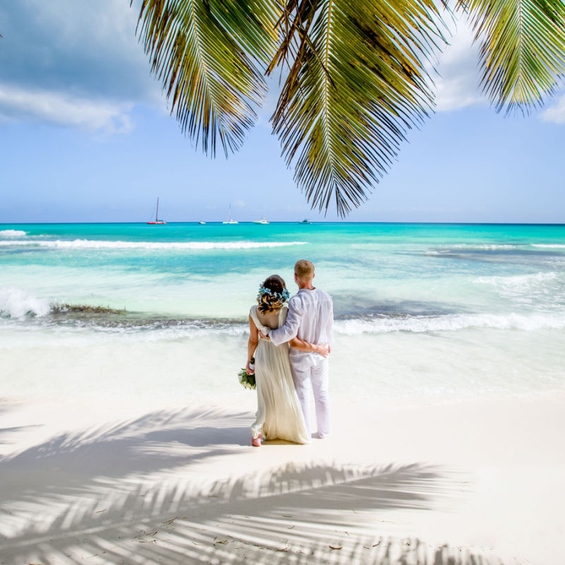 A couple getting married on a Punta Cana beach