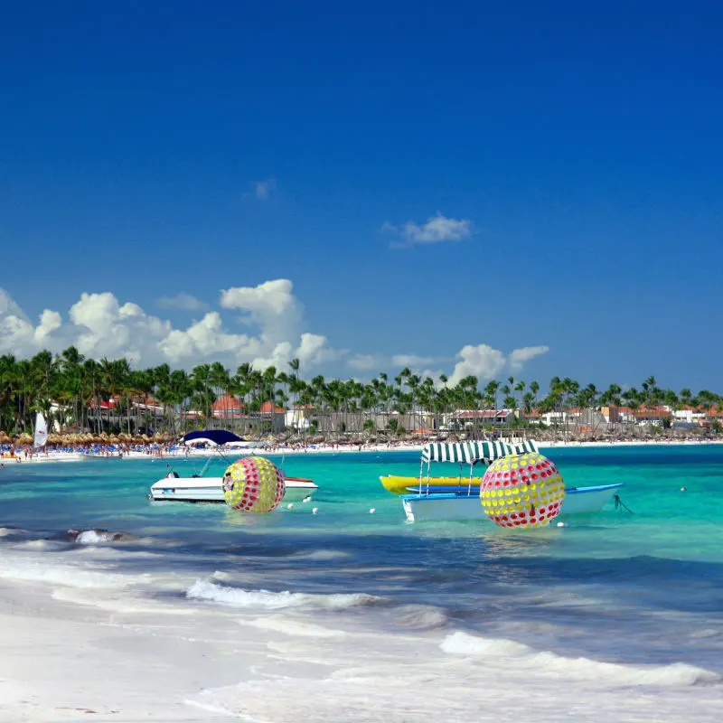 A white sand beach in Punta Cana with tropical water