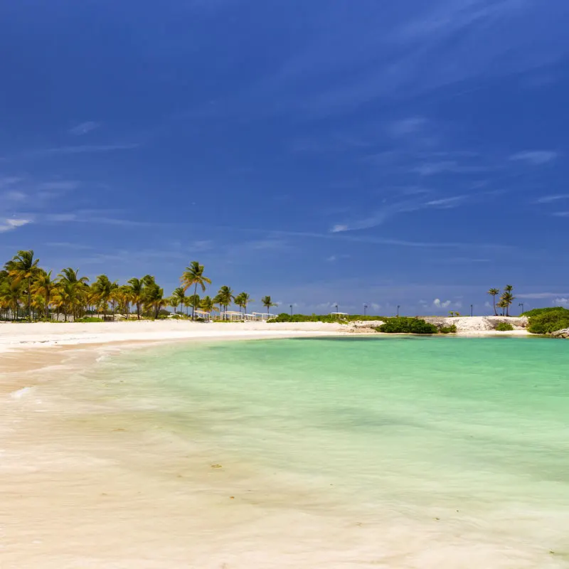 A white-sand beach in the Juan Dolio resort area