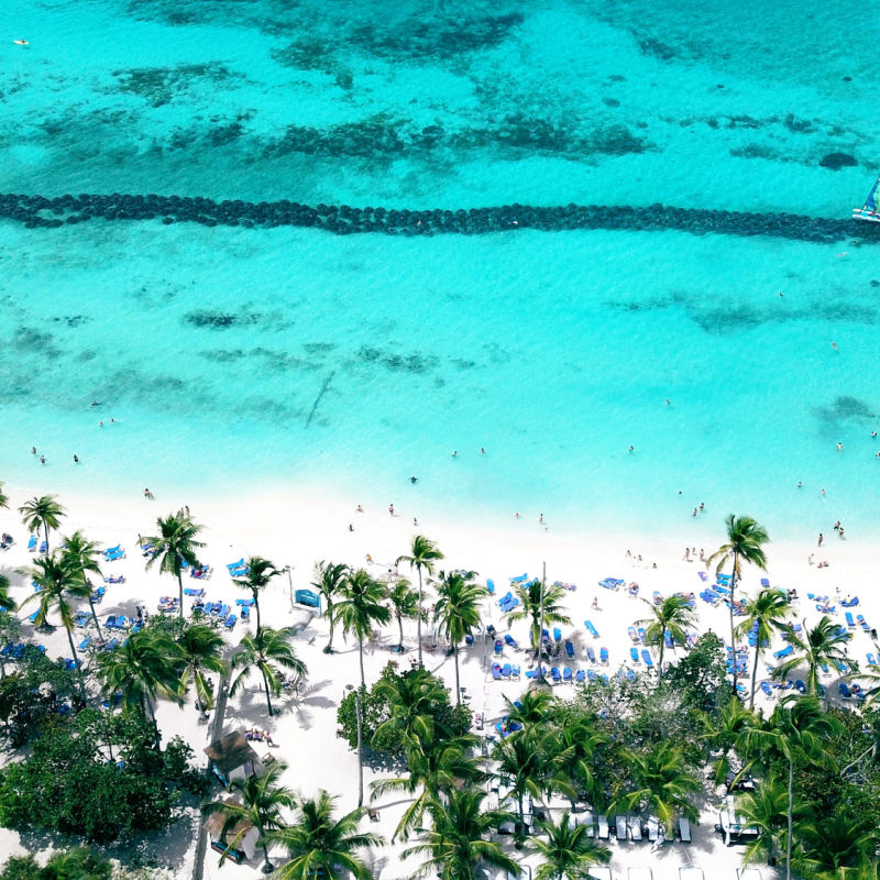 Aerial view of a beach in Punta Cana 