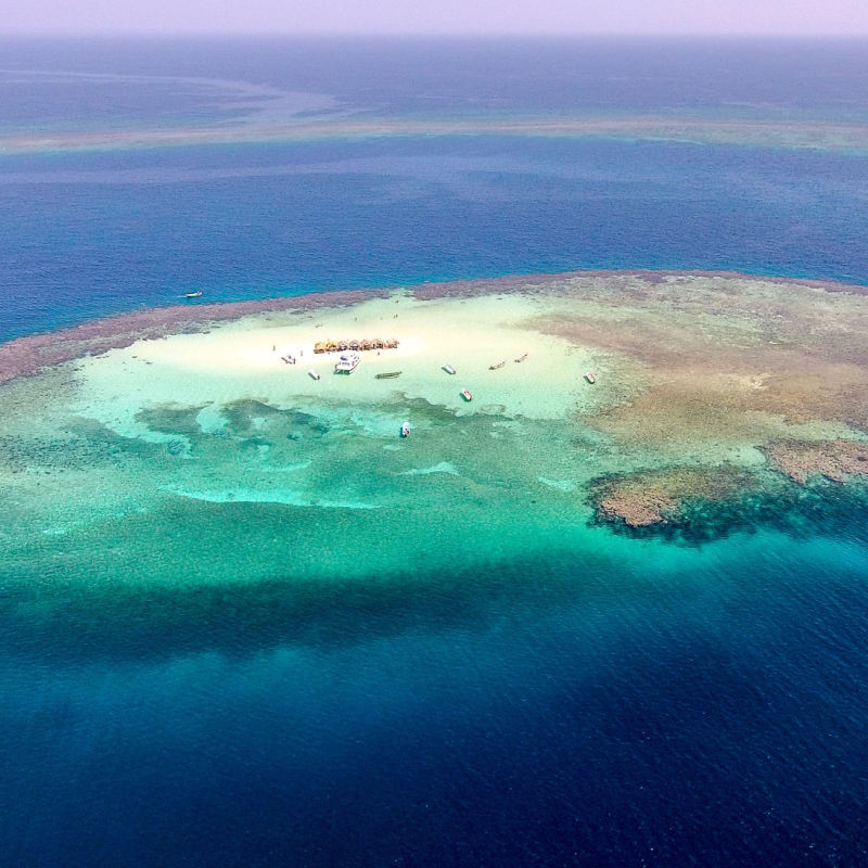 Aerial view of Cayo Arena in the Dominican Republic