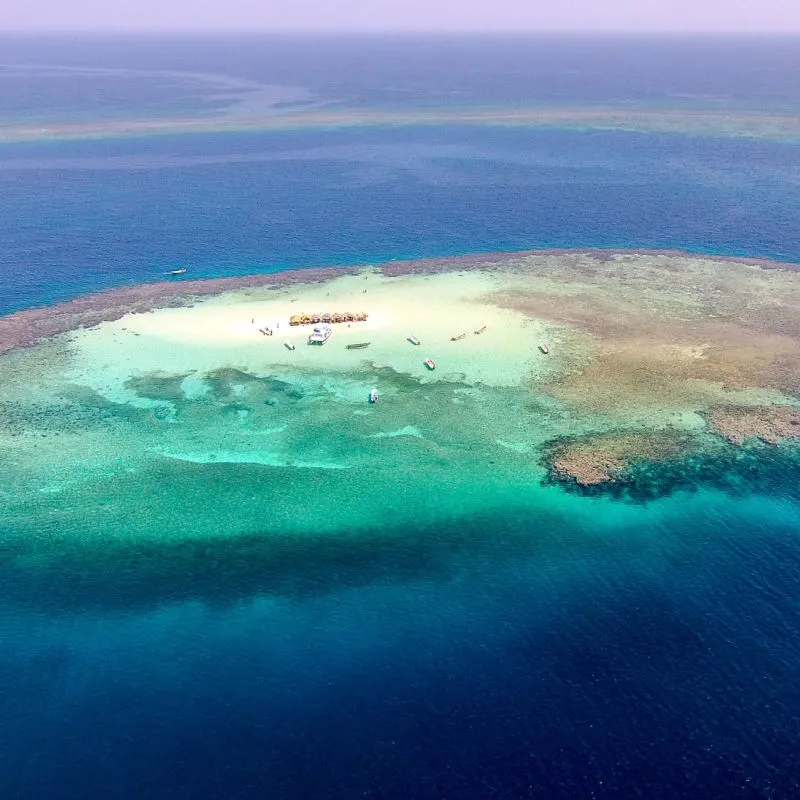 Aerial view of Cayo Arena in the Dominican Republic