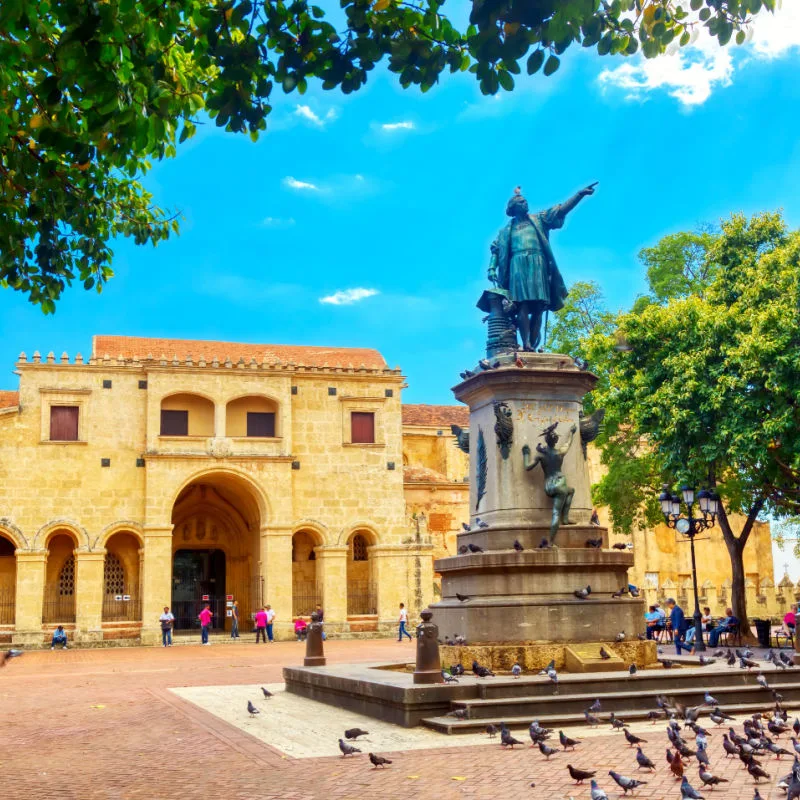 Old Town Santo Domingo with famous statue