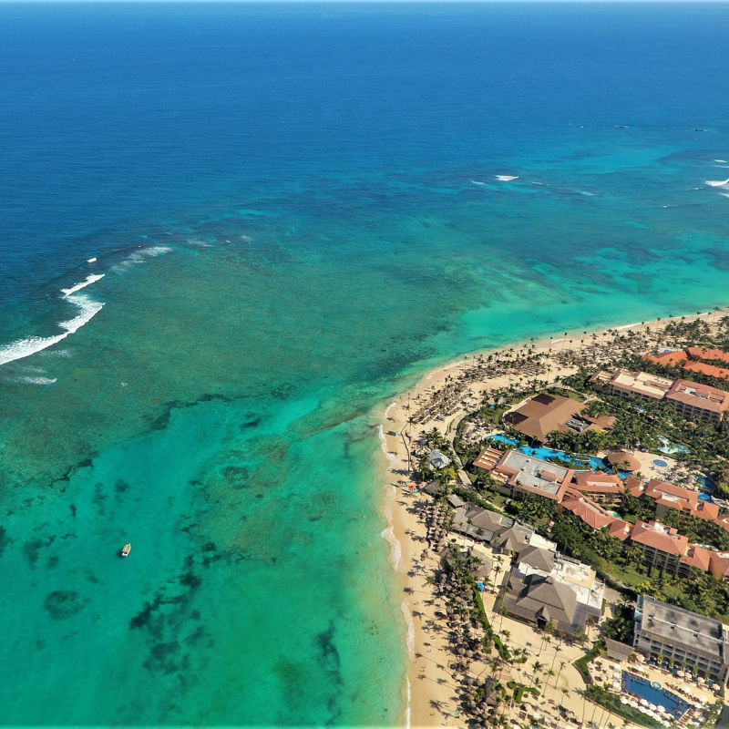 Aerial view of a Punta Cana neighbourhood 