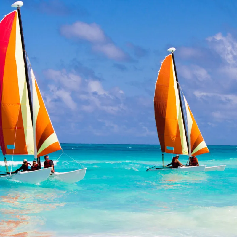 A sailing tour in Punta cana blue water