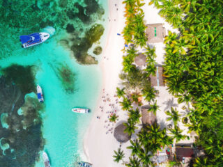 Beautiful tropical beach in Saona Island, Dominican Republic