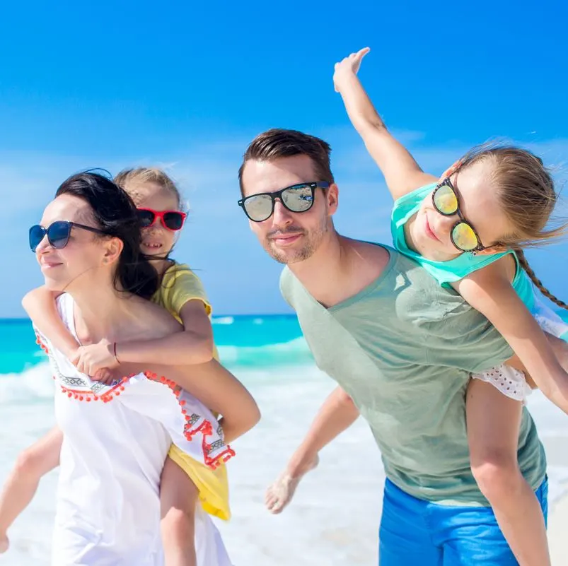 a family celebrating a vacation in Punta Cana 