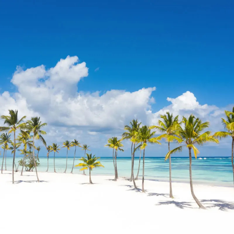 A white sand beach in Juanillo, Cap Cana