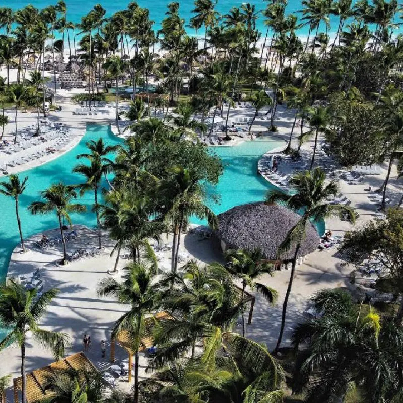 Aerial shot of the Grand Bávaro Princess Resort In Punta Cana