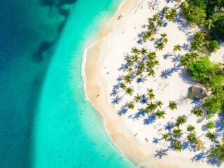 Dominican Republic beach, aerial view
