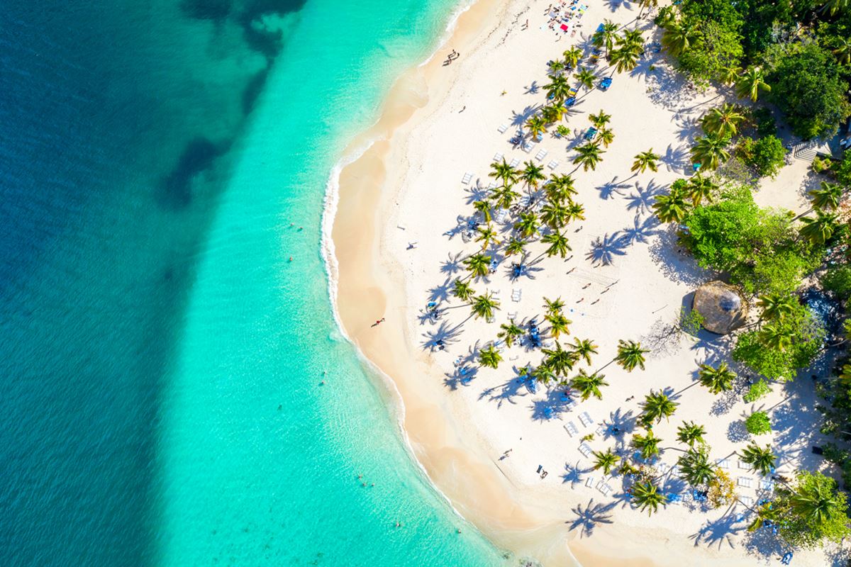 Dominican Republic beach, aerial view