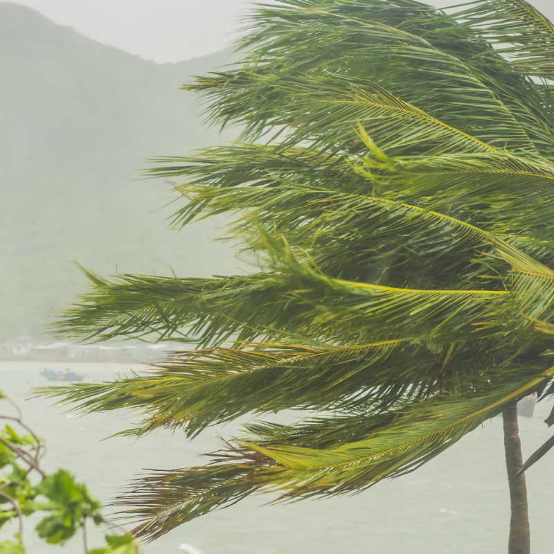 powerful winds in a mountainous region in the Dominican Republic 