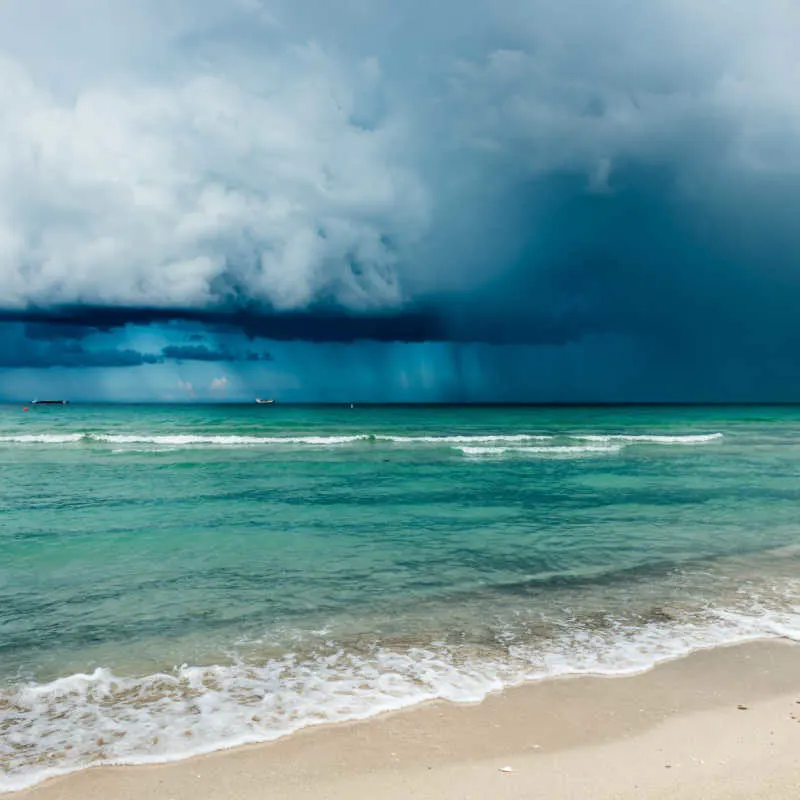 stormy weather over the caribbean ocean in the dominican republic 