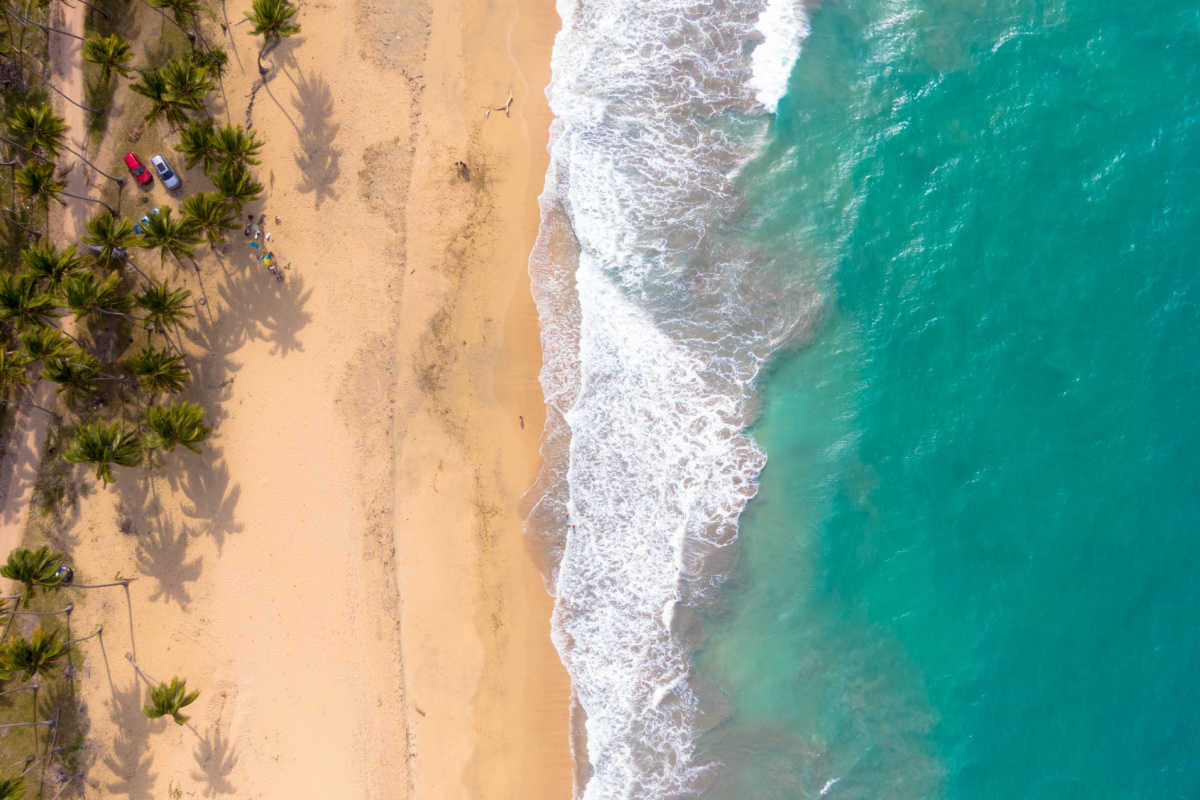 Aerial view of a beach in the Dominican Republic