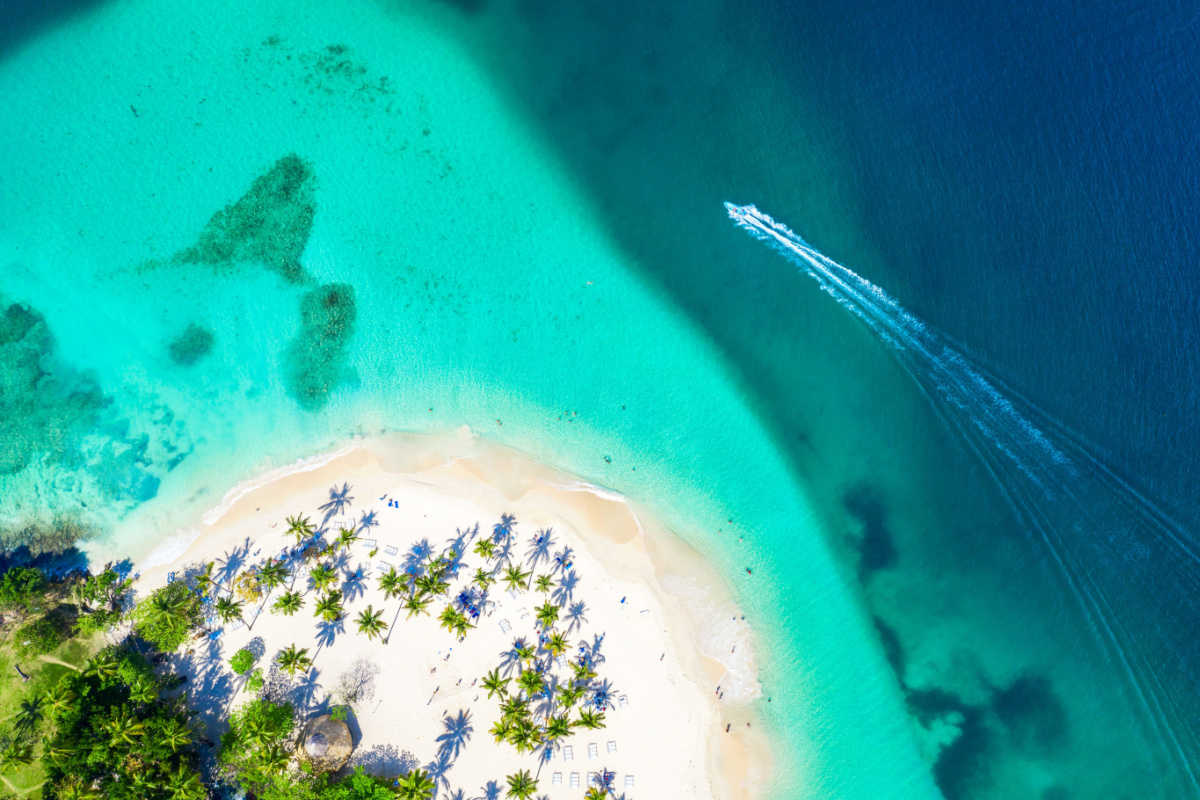Aerial view of beach in Dominican Republic