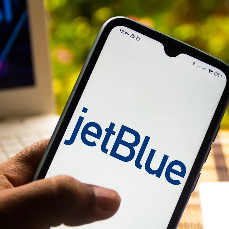 jetblue app on a smartphone