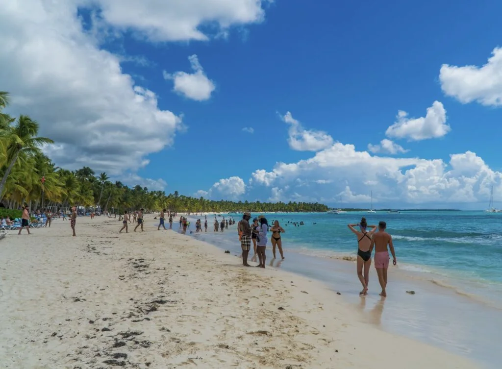 tourists on beach