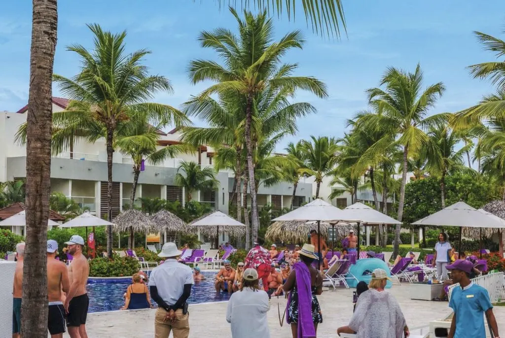 Security guard overlooks pool at Punta Cana Resort