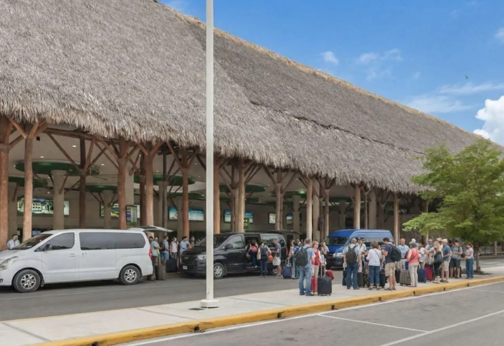 Outside of arrival busy day