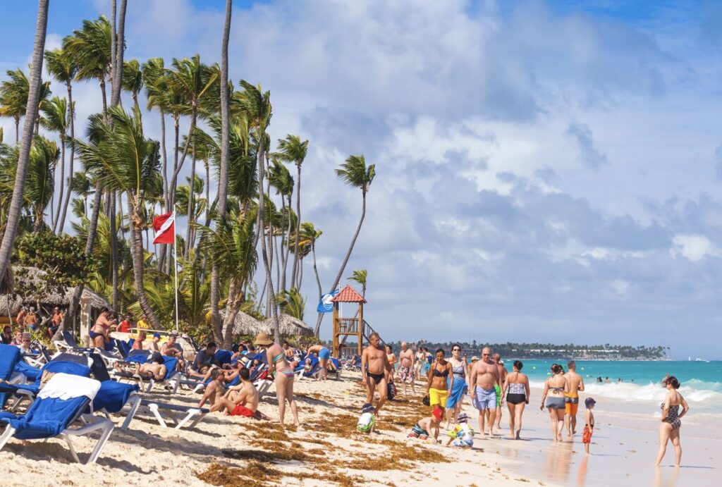 Crowded Punta Cana Beach 