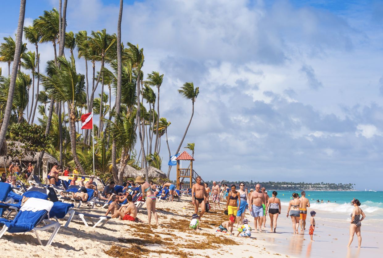Crowded Punta Cana Beach