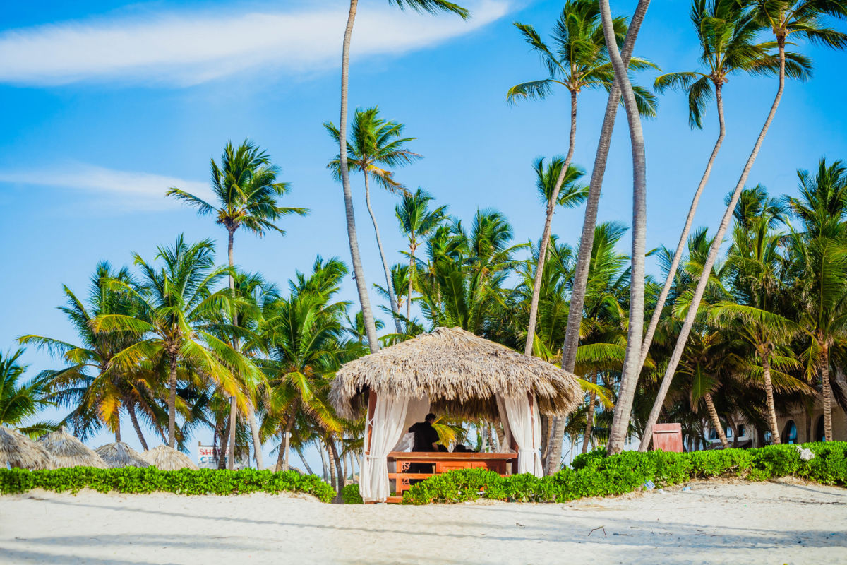 Outdoor massage area punta cana resort, wellness concept