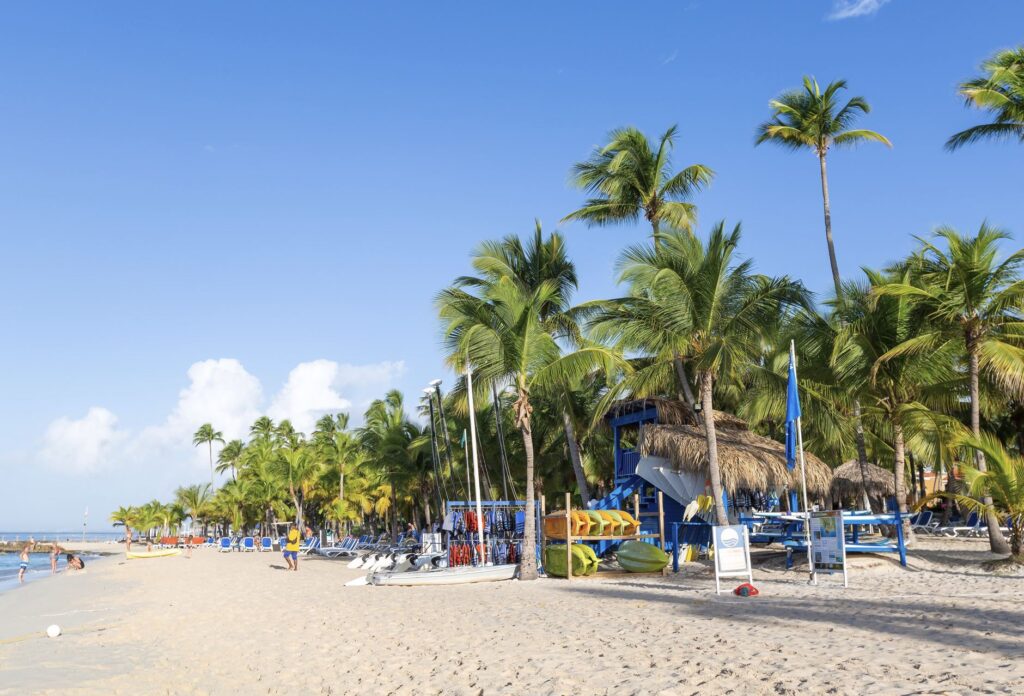 Dominicus beach and Caribbean sea at La Romana.