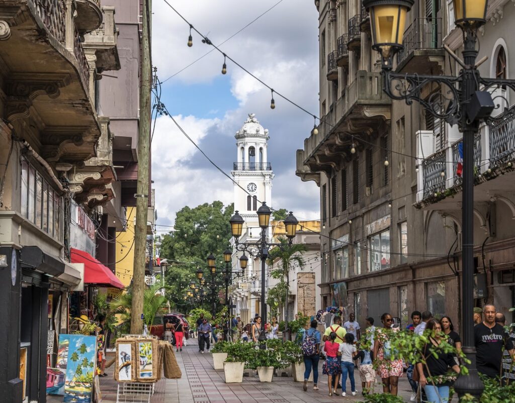 Life around Columbus Park, El Conde street. Colonial Zone of the Capital, UNESCO World heritage.